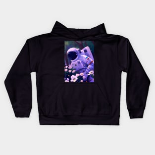 Astronaut in Flowers Kids Hoodie